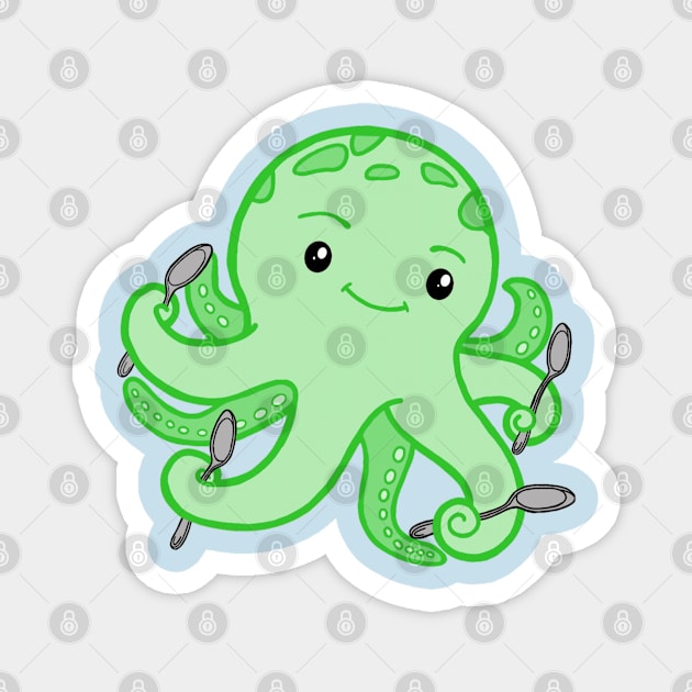 Spoonie Octopus (Green) Magnet by CaitlynConnor