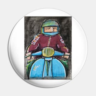 Retro Scooter, Classic Scooter, Scooterist, Scootering, Scooter Rider, Mod Art Pin