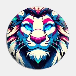 Cyberpunk Neon Furry Anthro Lion V2 Pin