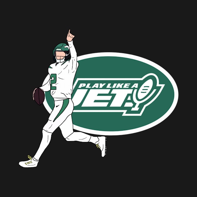 New York Jets: Zach Says Go Long! T-Shirt by Play Like A Jet