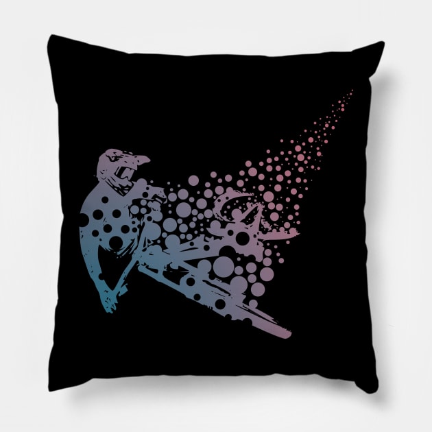 MTB Bubbles (small and back) Pillow by OneRedFox