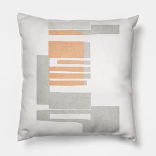 Abstract Orange and Grey Shreds Pillow