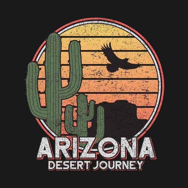 Arizona State Desert Journey Retro Shirt for Men Women and Kids by XOZ