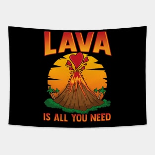 Cute Lava Is All You Need Volcano Valentines Day Tapestry