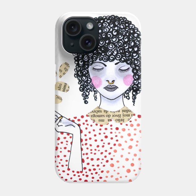 African Woman Cigarette Art Phone Case by BalumbaArt