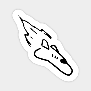 Flying Rocket Ship Doodle Art Magnet