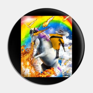 Cowboy Meeple Board Gaming Gamer Riding Unicorn Rainbow Pin