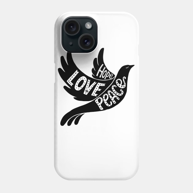 Hope Love Peace Phone Case by Mariteas