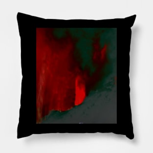 Digital collage, special processing. Red castle, where monster live. But not a monster, source of true love. Red and green. Pillow