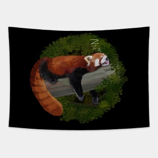 Sleepy Red Panda Tapestry