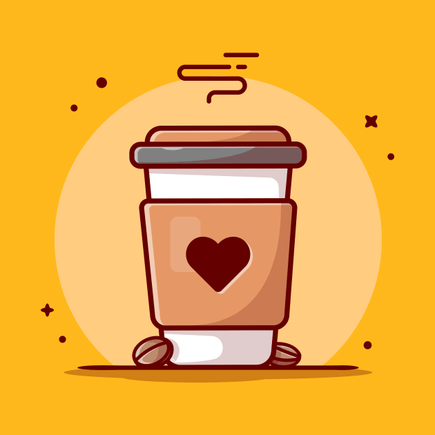 Coffee Cup Cartoon Vector Icon Illustration by Catalyst Labs