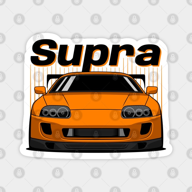 JDM Orange Supra Magnet by GoldenTuners