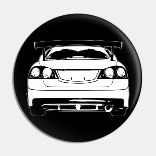 White Civic Type R FD2 Back View Sketch Art Pin