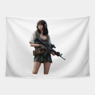 Tactical Girl Tapestry