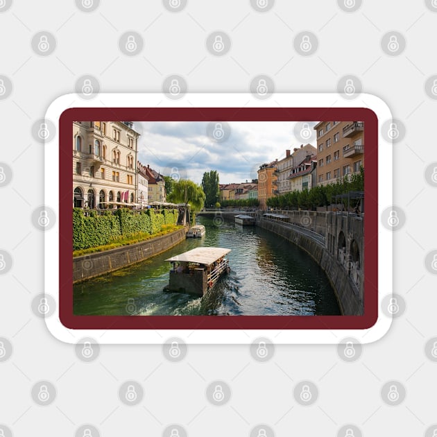 Ljubljanici River in Ljubljana, Slovenia Magnet by jojobob