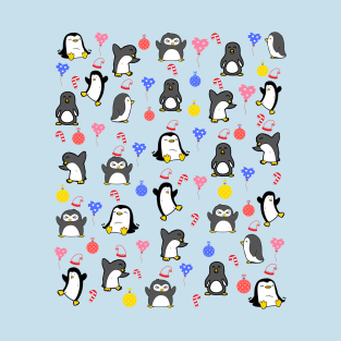 The gang cute penguins,Christmas Penguin face mask, Penguins face mask. T-Shirt