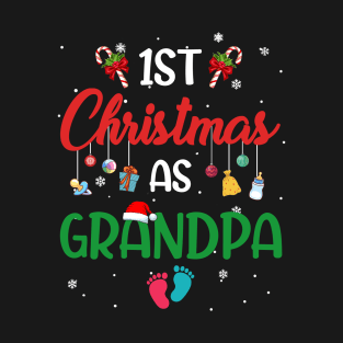 1st Christmas as Grandpa Matching Family T-Shirt