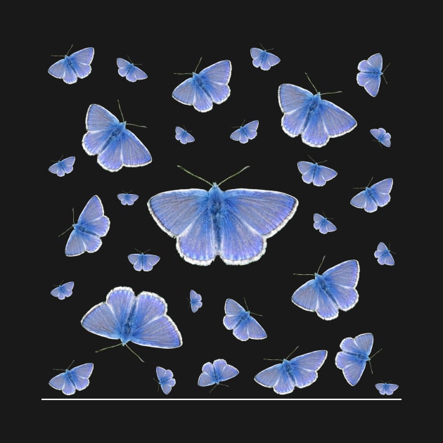 Common Blue  Polyommatus icarus Butterfly's design patern by Simon-dell