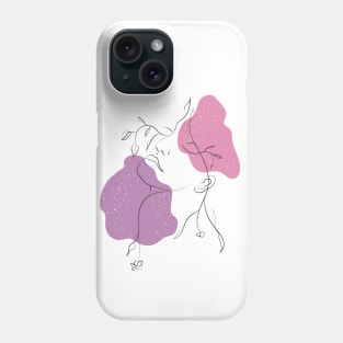 Lady Floral Abstract Sketch | Positivity Phone Case