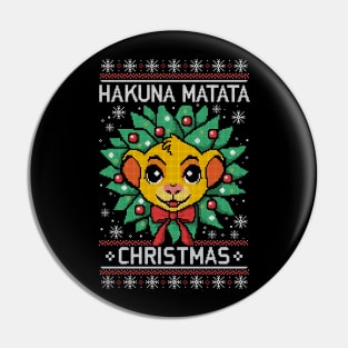 Hakuna matata ugly christmas sweater Pin