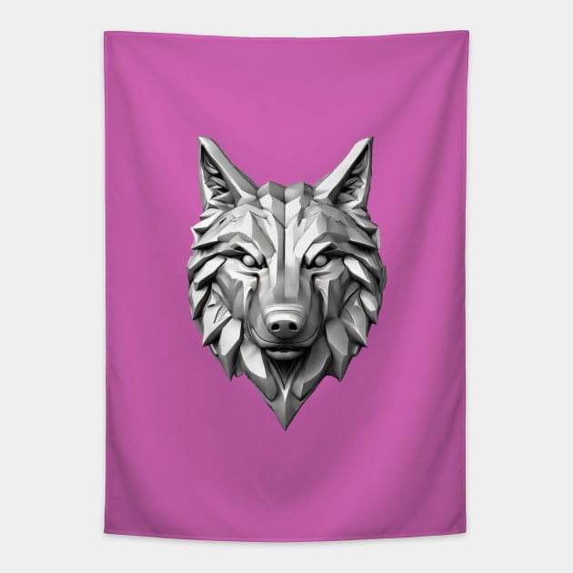 Realistic 3D Wolf Head Tapestry by SRD-Desain