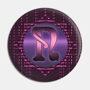 Purple Burlesque Artdeco Vintage Initial N Monogram Pin