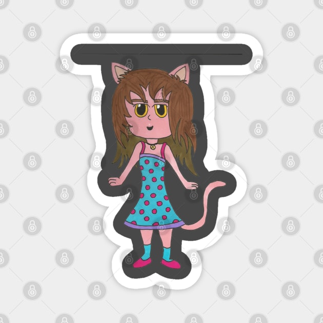 Chibi Girl Magnet by Loose Tangent Arts