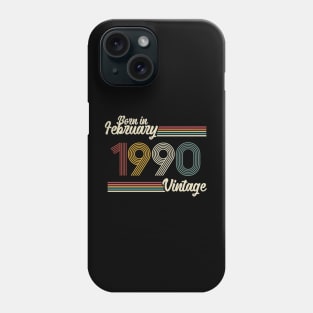 Vintage Born in February 1990 Phone Case