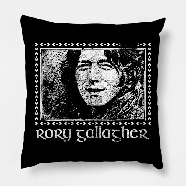 Rory Gallagher /// Faded Vintage Style Fan Design Pillow by DankFutura