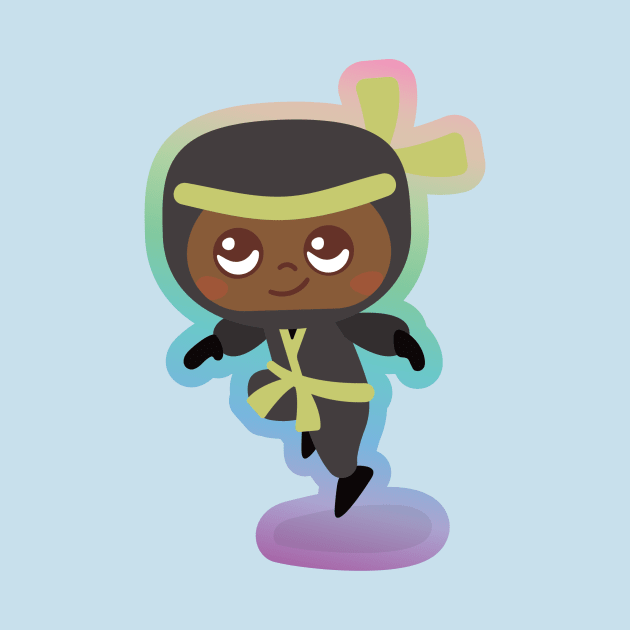 Green Ninja in Rainbow by Language Ninjas