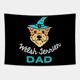 Welsh Terrier Dad Wizard Dog Owner Retro Dog Father Tapestry