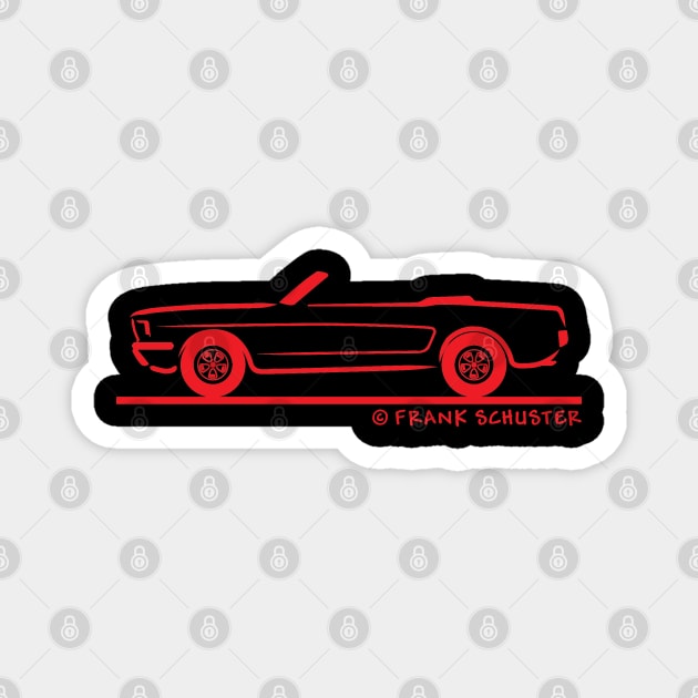 1965 Mustang Convertible Red Magnet by PauHanaDesign