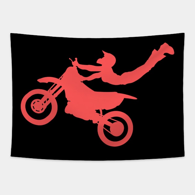 Bike Stunt Illustration Art Tapestry by Abeer Ahmad