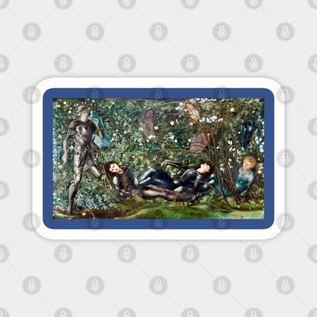 The Knights and the Briar Wood - Edward Burne-Jones Magnet by forgottenbeauty