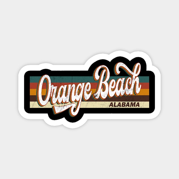 Orange Beach  Alabama US Vintage Retro City 70s 80s style Magnet by Happy as I travel