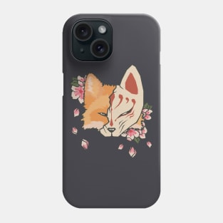 Kitsune Masked Fox Sakura Phone Case