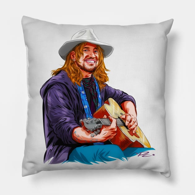 Billy Ray Cyrus - An illustration by Paul Cemmick Pillow by PLAYDIGITAL2020