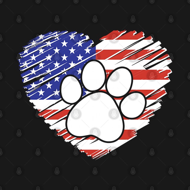 American Flag Paw in Heart by adik