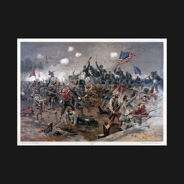 Vintage Lithograph of the Battle of Spotsylvania by pdpress