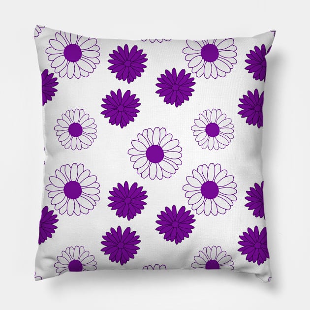 Purple Daisies Pattern Pillow by aybe7elf