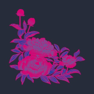 Bisexual Pride Peonies Design T-Shirt