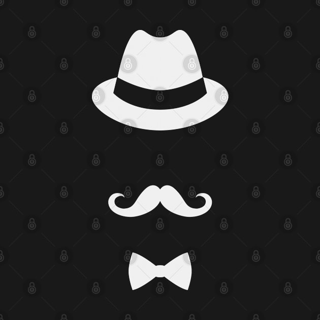 Hat, Mustache and Bowtie by Alema Art