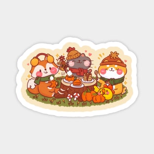 Cute Autumn Picnic Magnet