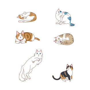 Cute Cat Stickers Set T-Shirt