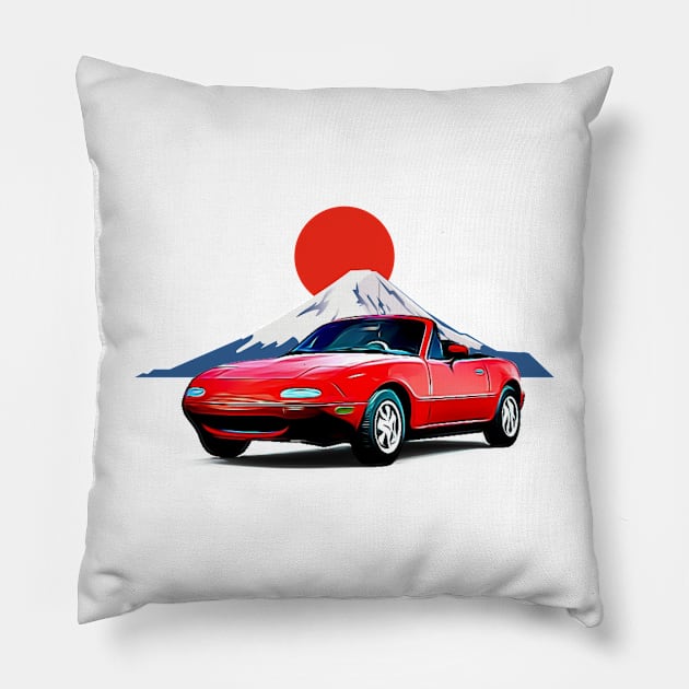 MX5 Fuji JDM Japan Print Pillow by Auto-Prints