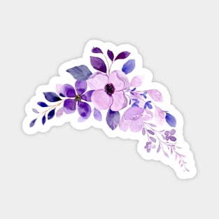 Purple Watercolor Wild Flower Magnet