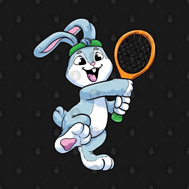 Rabbit as Tennis player with Headband at Tennis by Markus Schnabel
