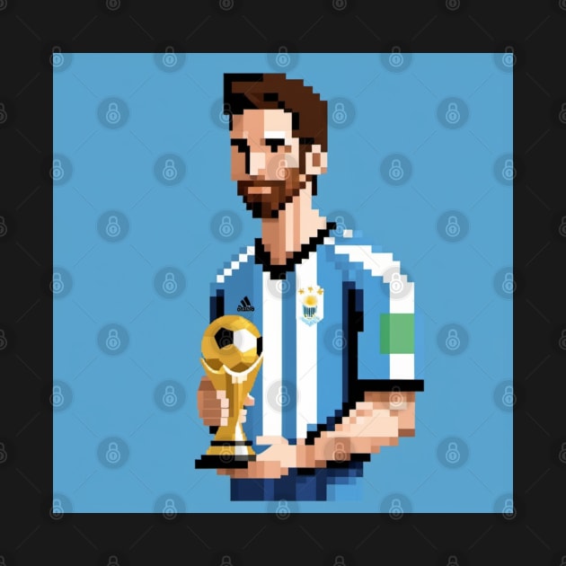 Messi Pixel World Cup Argentina Art Gift by The GOAT Store