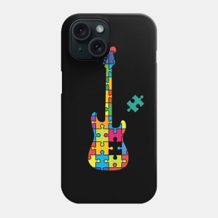 Color Puzzle S-Style Electric Guitar Silhouette Phone Case