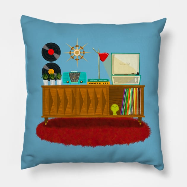 Record credenza Pillow by jenblove